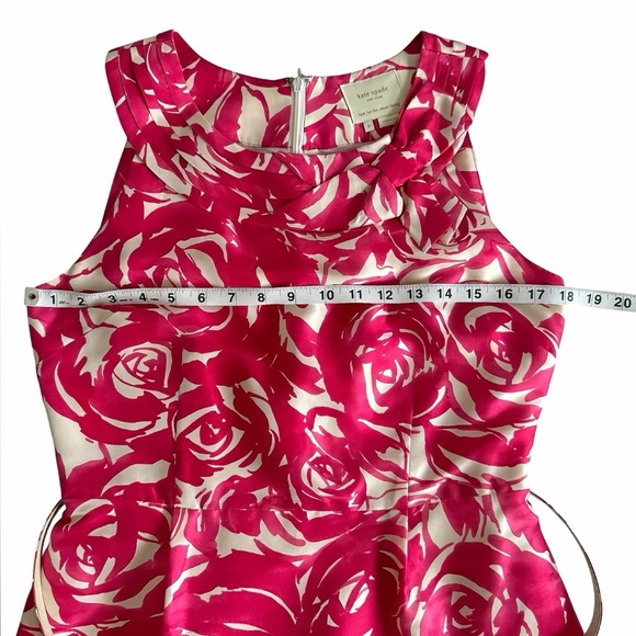 Kate Spade New York Minnie Rose Silk Dres 8 Belted Sleeveless Floral Pink White - Picture 10 of 15